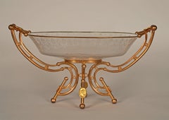 Baccarat, Coppa di cristallo, Francia, 1860 circa, bronzo dorato, Minerva
