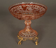 Baccarat Frosted Glass Bowl with Gilt-Bronze Base, Circa 1860