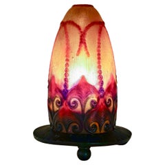 1924 Gabriel Argy Rousseau Nightlight Lamp Plantes Aquatiques Pate Verre Glass
