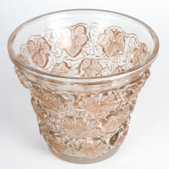 1938 René Lalique - Vase Ice Champagne Bucket Reims Glass with Sepia Patina