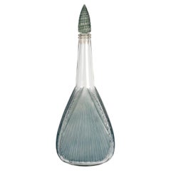 1920 René Lalique - Decanter Coquilles Shells Glass with Blue Patina