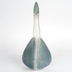 1920 René Lalique - Decanter Coquilles Shells Glass with Blue Patina