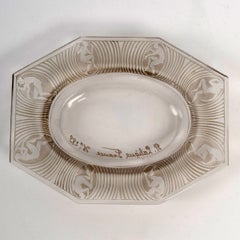 1924 René Lalique - Ashtray Pintray Alice Glass with Grey Patina