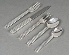 Jean Puiforcat Art Deco Cutlery Flatware Nantes Plated 12 People 65 Pieces