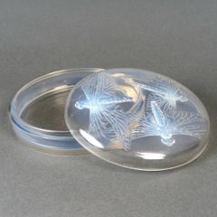 1921 René Lalique Box Jar Libellules Dragonflies Opalescent Glass