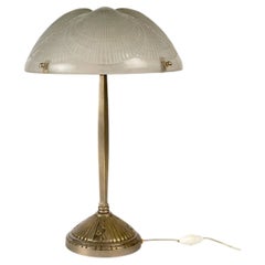 1924 René Lalique - Art Deco Lamp Coquilles Shells Glass & Bronze