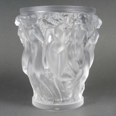 Lalique France Vase Bacchantes Frosted Crystal WITH TAG