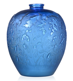 1920 René Lalique - Vaso "Acanthes" in vetro blu elettrico