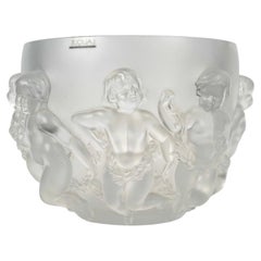 Jarrón Lalique de Francia, de cristal esmerilado de Luxemburgo, CON ETIQUETA