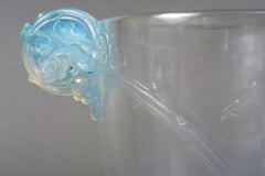 1926 René Lalique Vase Chamarande Opalescent Glass with Blue Patina
