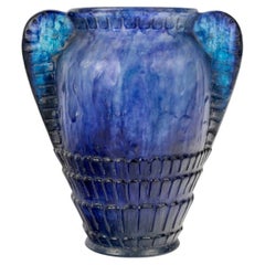 1925 Gabriel Argy Rousseau - Vase « Fougères » en verre pâte de verre