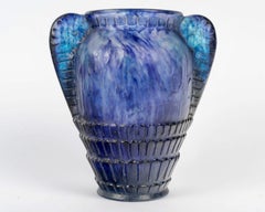 1925 Gabriel Argy Rousseau - Vase « Fougères » en verre pâte de verre