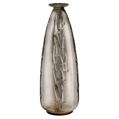1912 Rene Lalique Vase Quatre Groupes de Lezards Lizards Glass with Grey Patina