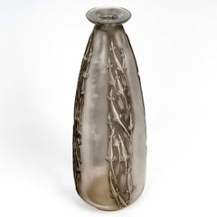 1912 Rene Lalique Vase Quatre Groupes de Lezards Lizards Glass with Grey Patina