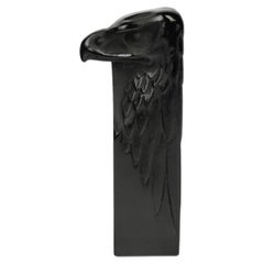 1911 René Lalique - Cachet « Tête d'Aigle » en verre noir avec patine blanche