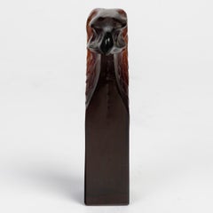 1911 René Lalique - Cachet « Tête d'Aigle » en verre ambré foncé