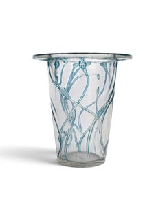 1913 René Lalique - Vase Bordure Bluets Glass with Blue Patina