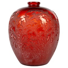 1920 René Lalique - Vase Acanthes Cased Red Glass