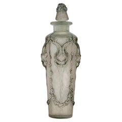 1920 René Lalique Perfume Bottle Pan Satyres Glass with Grey Patina