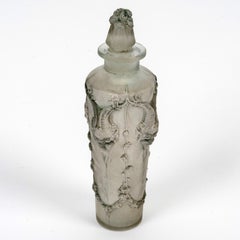 1920 René Lalique Perfume Bottle Pan Satyres Glass with Grey Patina