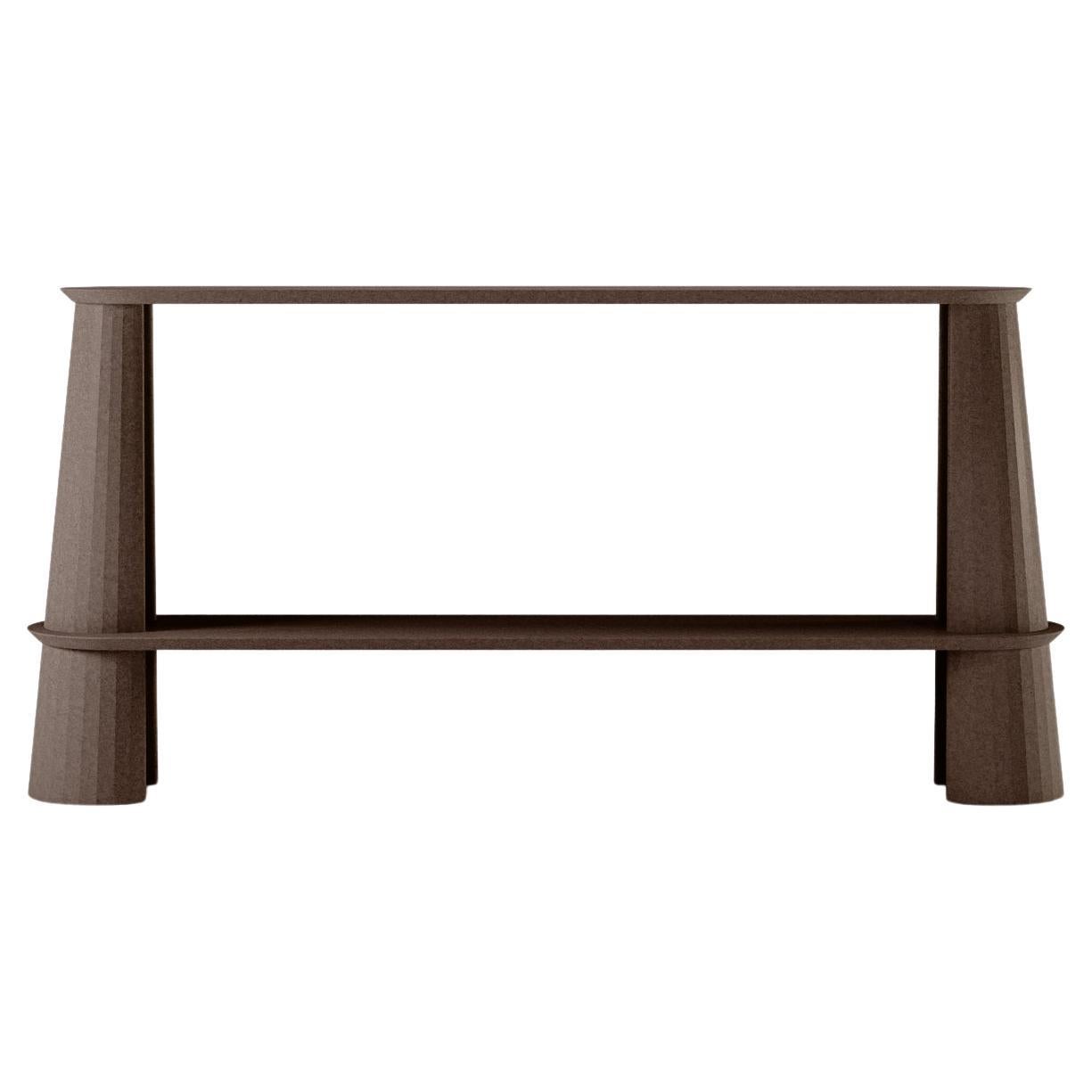 21st Century Studio Irvine Fusto Side Console Table Concrete Cement Brown Color