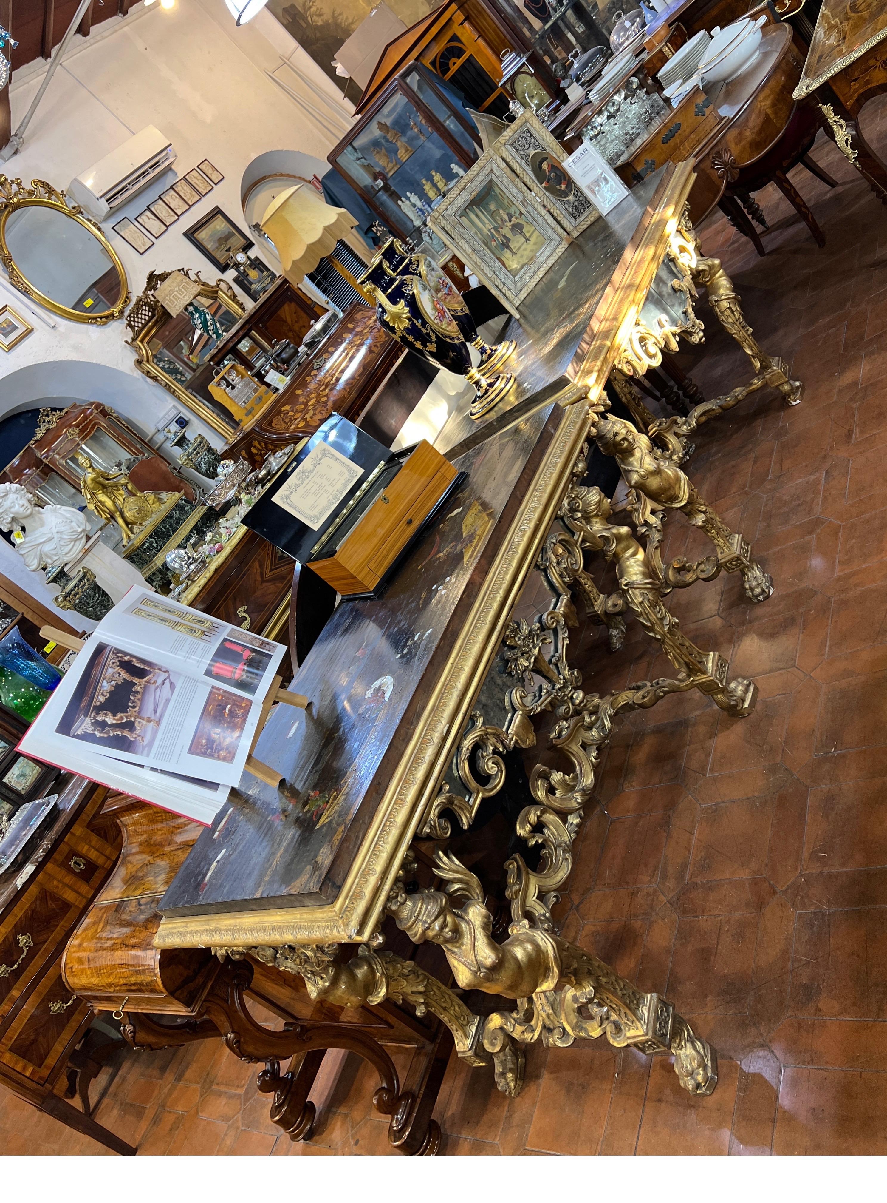 Paire de tables console du 18ème siècle Tesserae perlée  1700 en vente 5