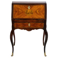 Antique 18th Century France Louis XV Ebony Kingwood Secretaire Desk