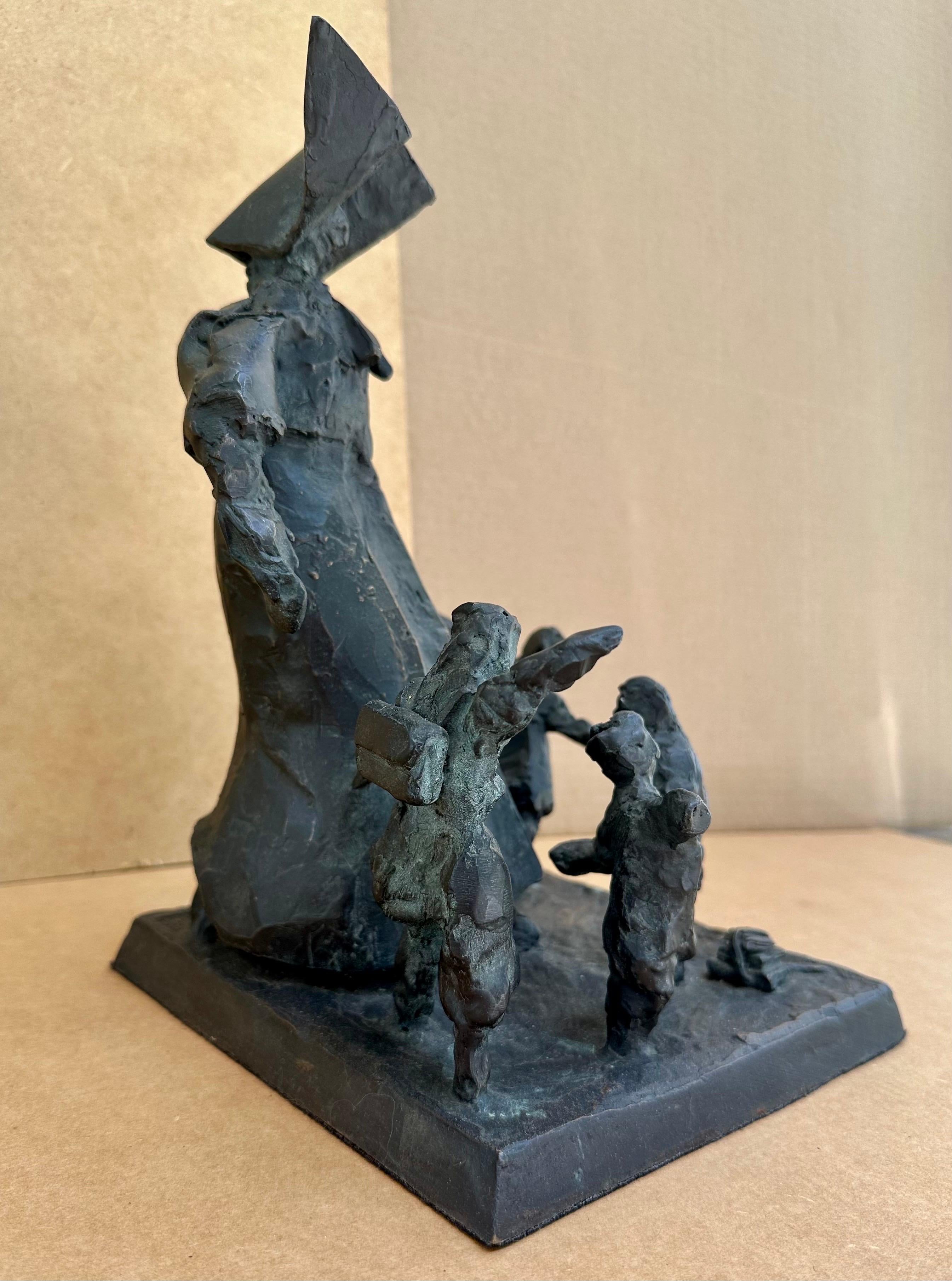 American Modern Abstract Patinated Bronze Sculpture attrib. Jane DeDecker For Sale
