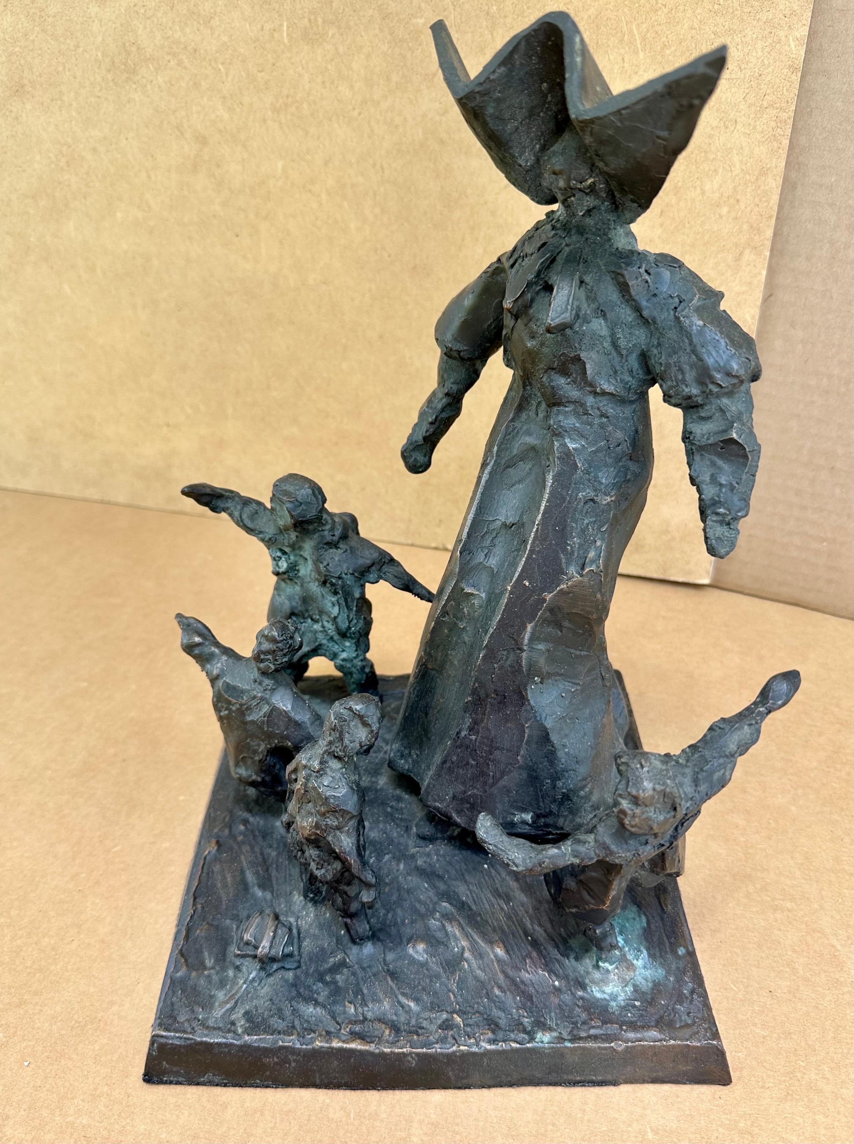 Modern Abstract Patinated Bronze Sculpture attrib. Jane DeDecker In Good Condition For Sale In Vero Beach, FL
