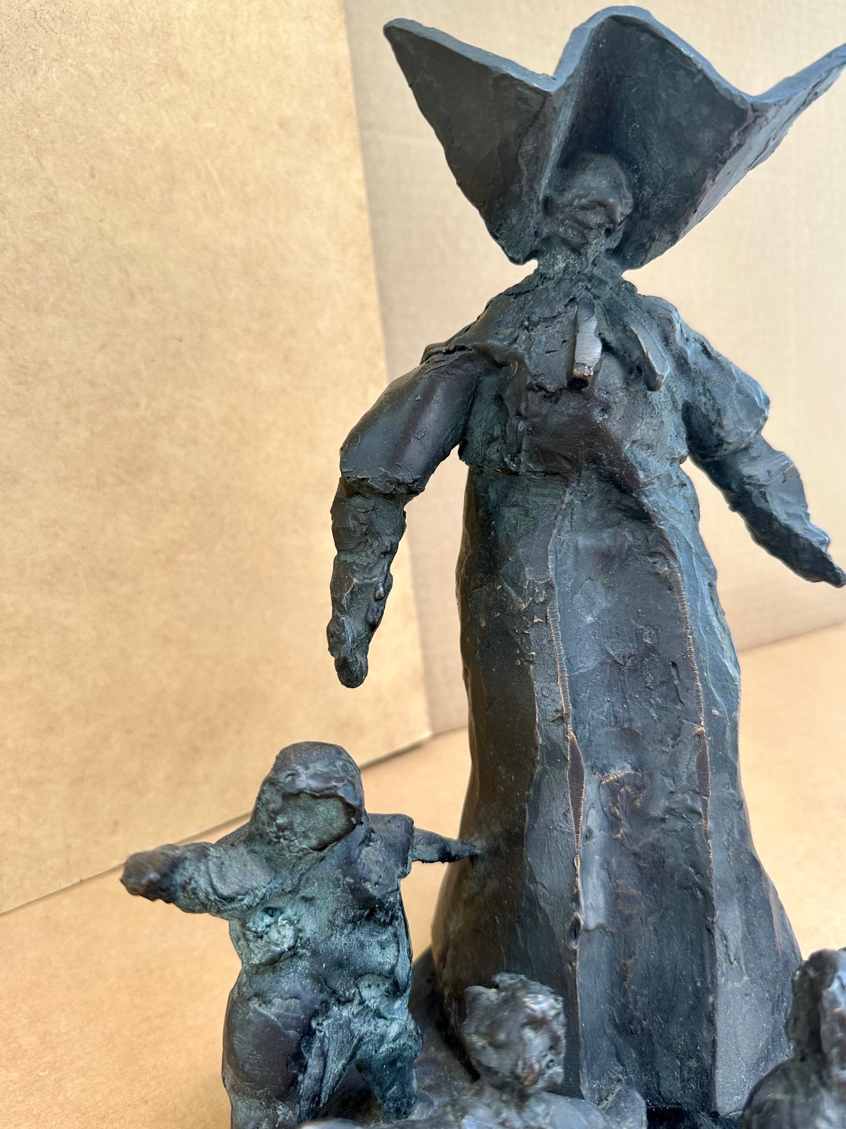 20th Century Modern Abstract Patinated Bronze Sculpture attrib. Jane DeDecker For Sale
