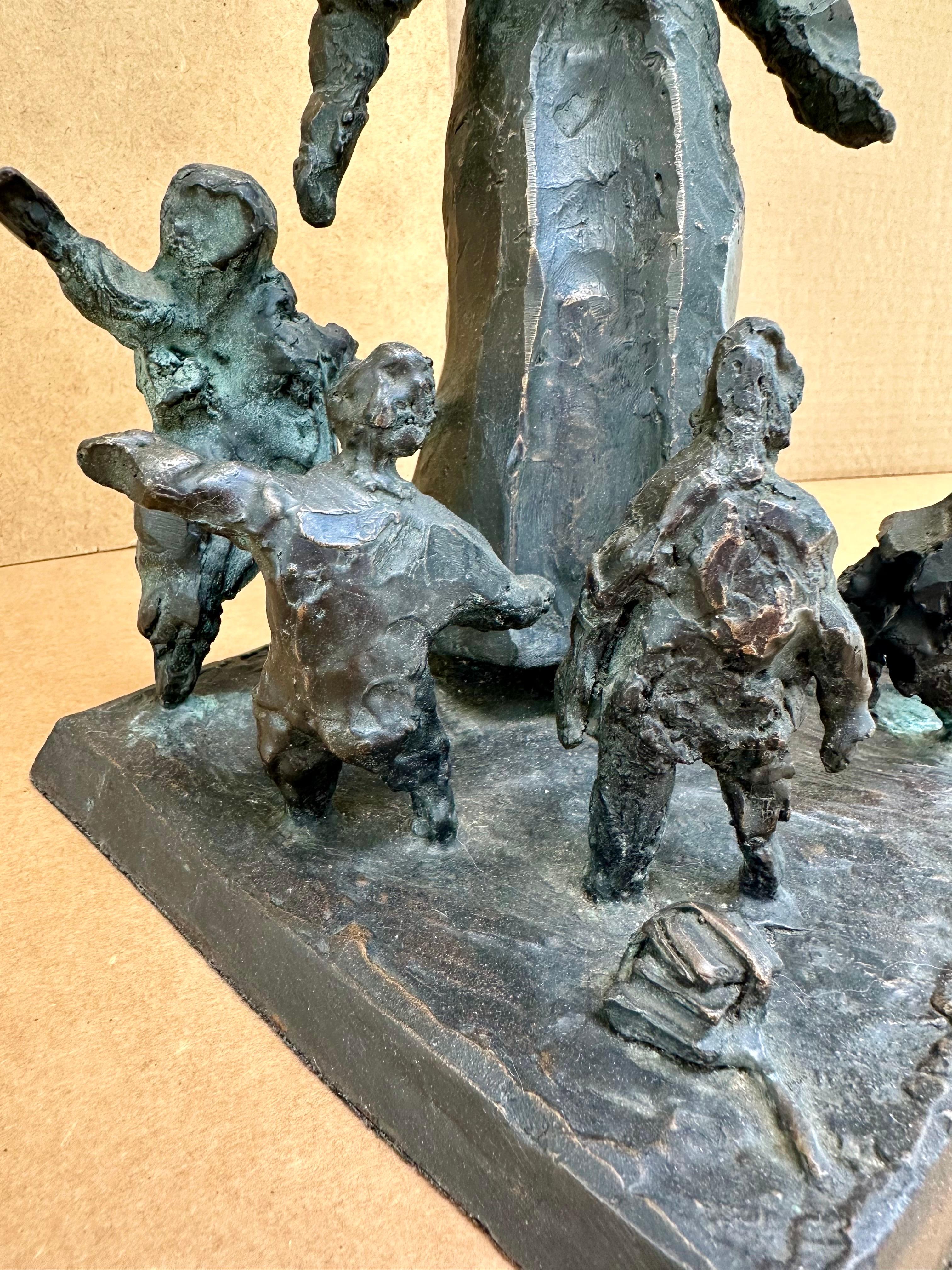 Modern Abstract Patinated Bronze Sculpture attrib. Jane DeDecker For Sale 3