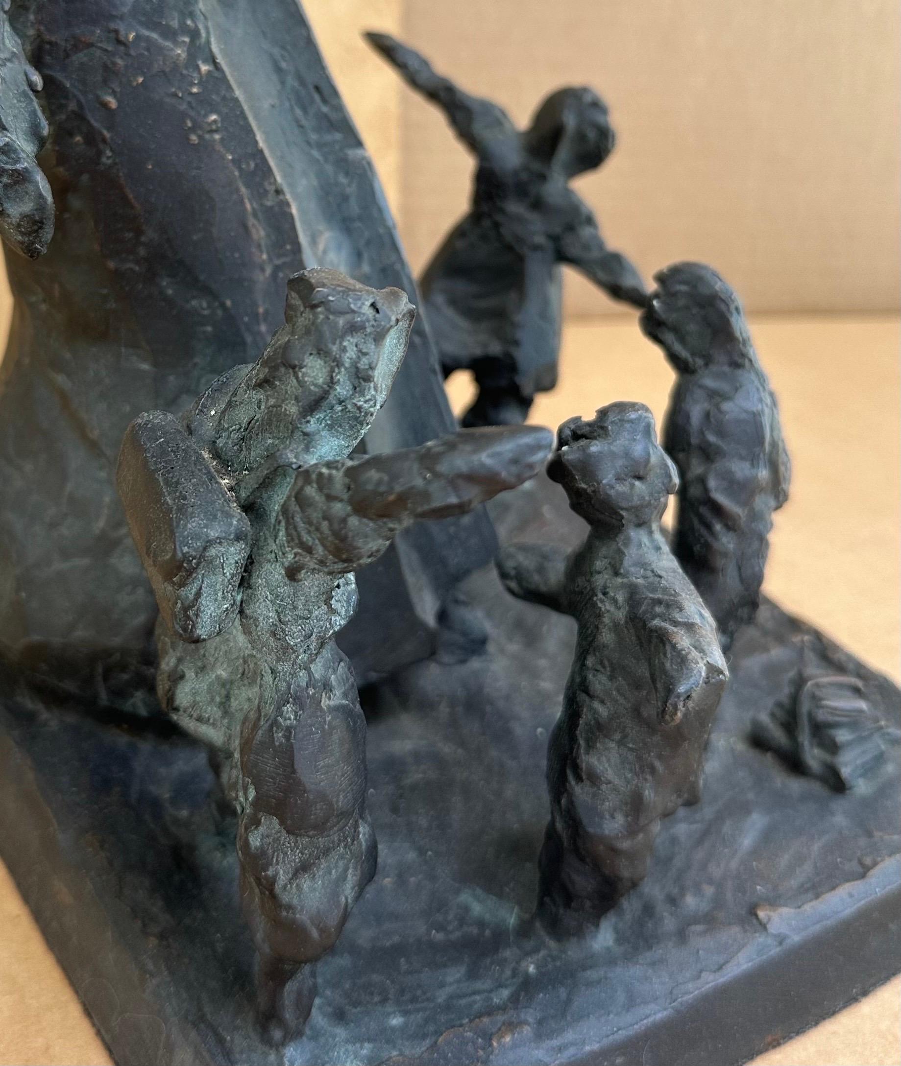 Modern Abstract Patinated Bronze Sculpture attrib. Jane DeDecker For Sale 4