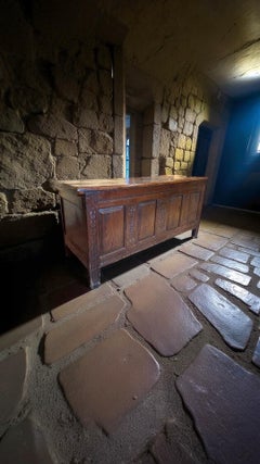 English Renaissance 17th Century Solid Oak Chest Trunk