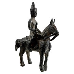 Indian Hindu Bronze Sculpture of Khandoba, 17th / 18th Century