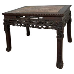 Chinese Hongmu Carved Side Table Qing Dynasty 19th Century