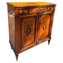 English Adam Style Satinwood Inlaid Parlor Cabinet