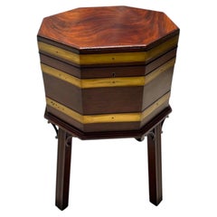 Chippendale Style Mahogany and Brass Cellarette Footed Wine Cooler.