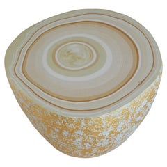 Coffee Table Ivory Shades Neutral Color and Gold Reflections Handmade by Cupioli