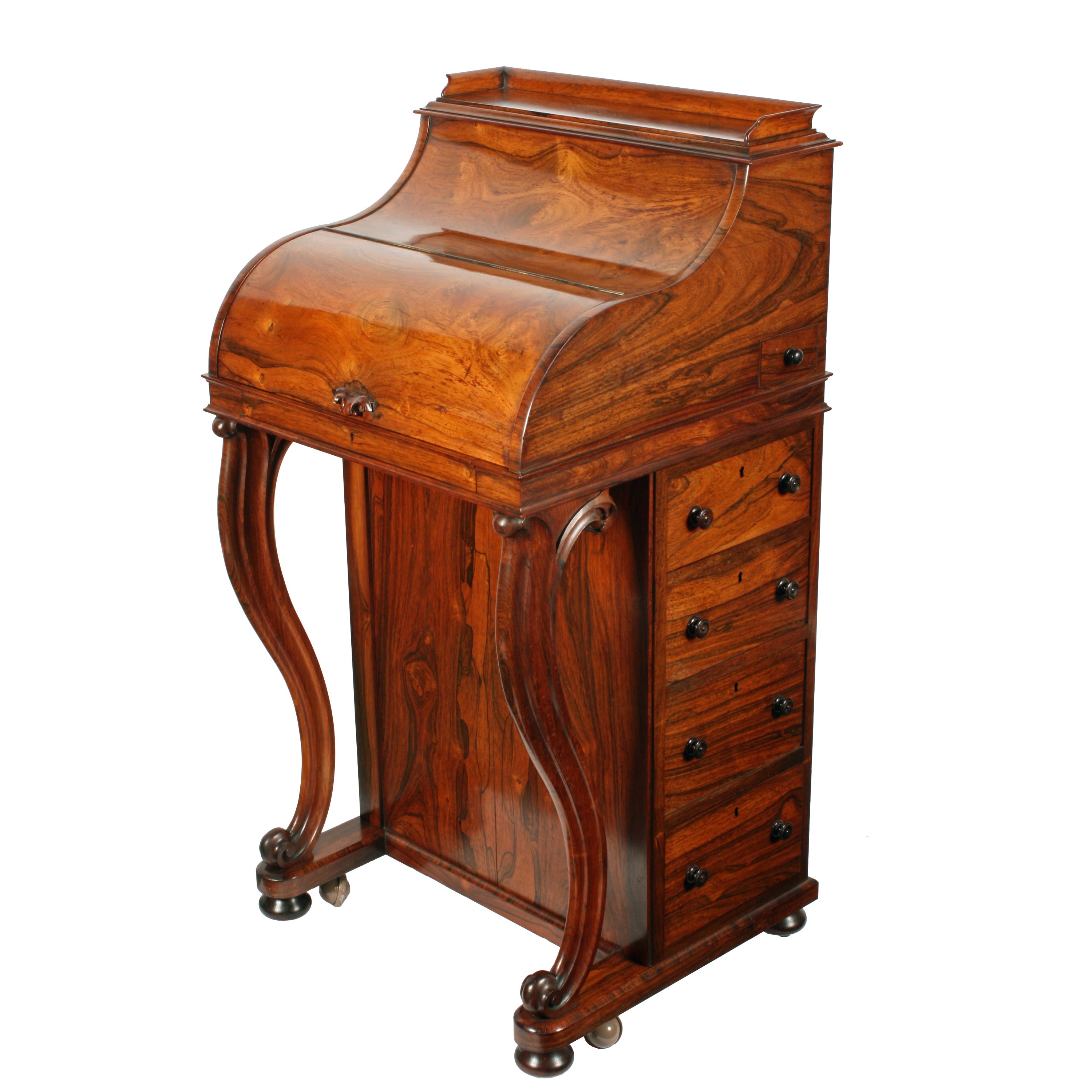 Rosewood Piano Top Davenport Desk