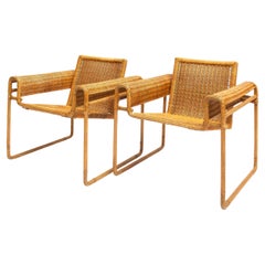 Wicker Chair, Inspired by Marcel Breuer's Wassily Chair, 1970s