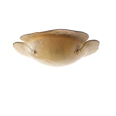 Plafonnier en verre ambré aux formes organiques, années 1970