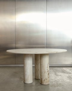 Italienischer Esstisch aus Calacatta-Oro-Marmor im skulpturalen Stil, um 1980