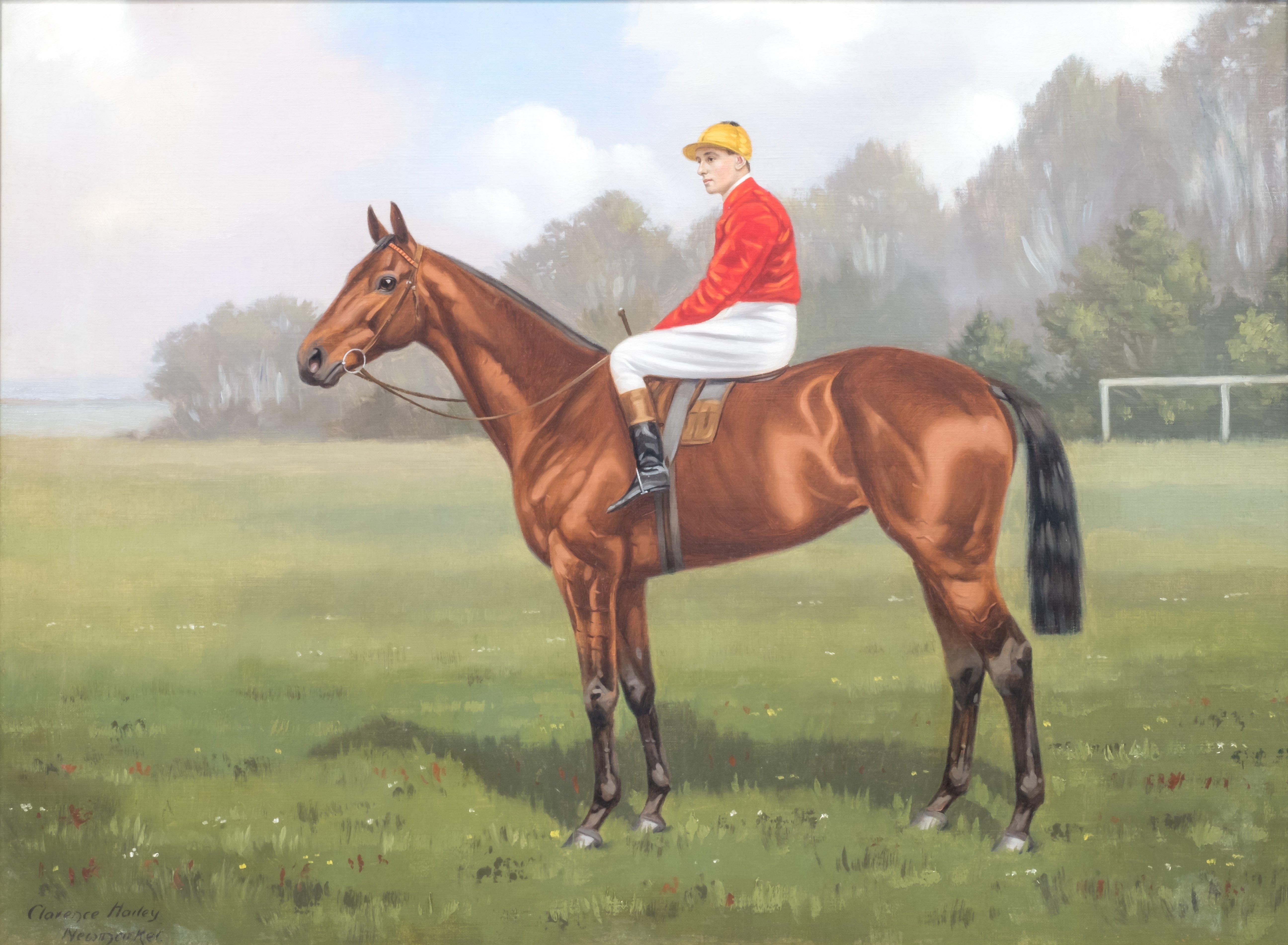 Clarence Hailey Newmarket (British born 1867-1949) famous for his painting of stallions and jockeys
Portraits of a jockey and racehorse 
Newmarket, Suffolk, England, signed left corner. One of them dated 1915

Dimensions: 
51 x 70 x 2 cm (each