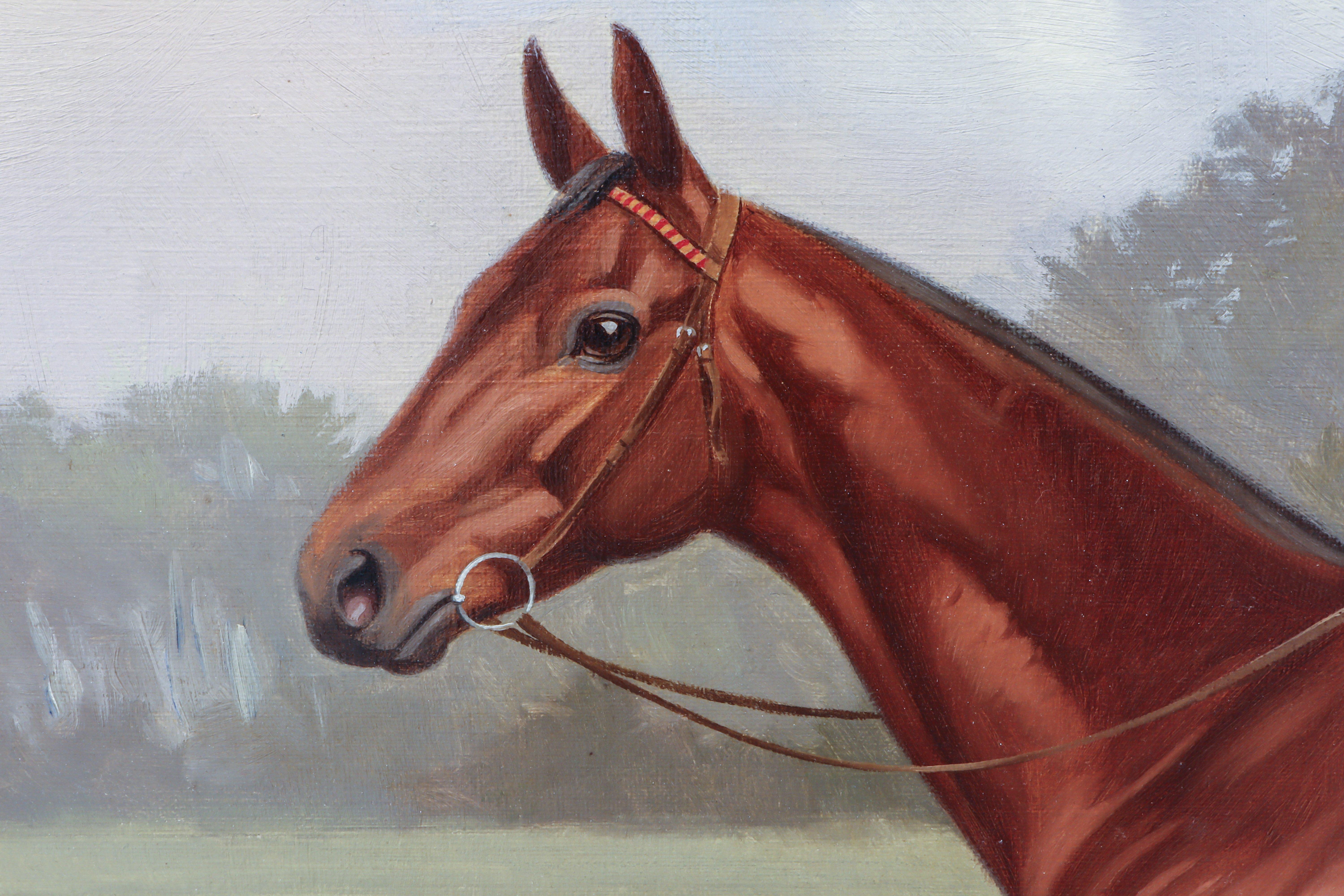Porträts eines Jockey und eines Rennpferdewagens (Leinwand) im Angebot
