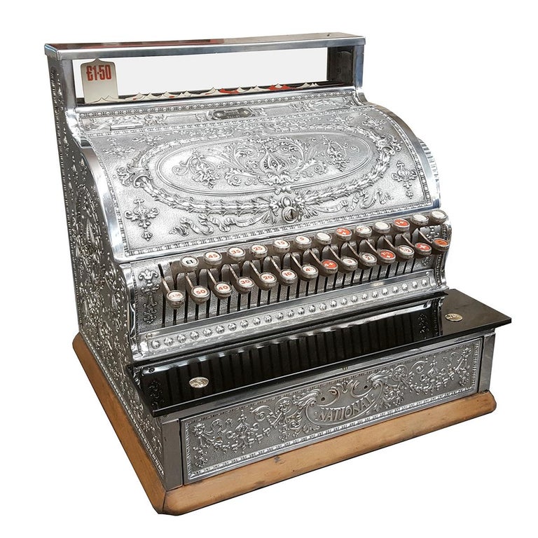 Antique Nickel Plated Cash Register by Osborn Co. For Sale at 1stdibs