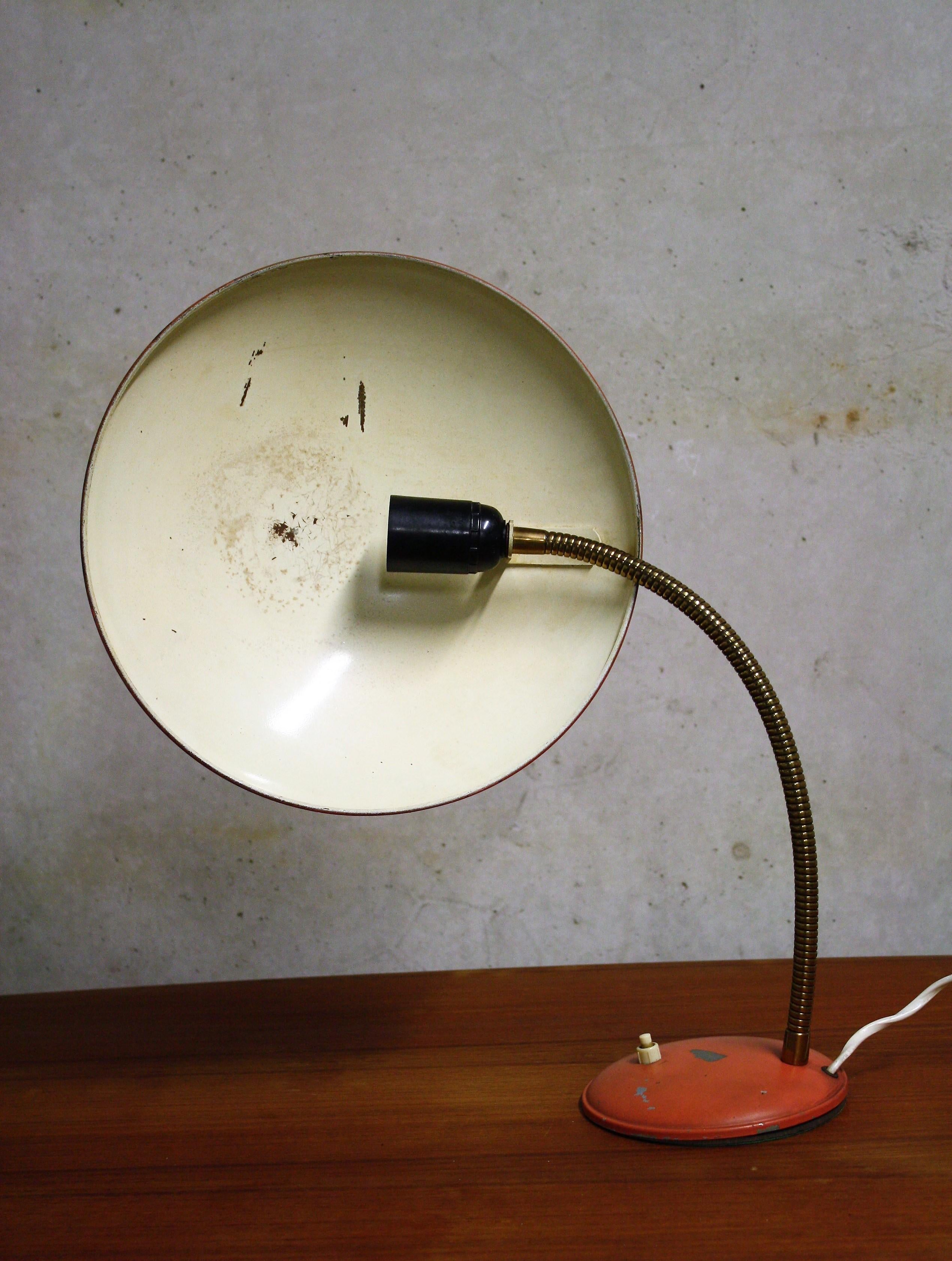 Space Age Orange Midcentury Table Lamp by Philips, 1960s