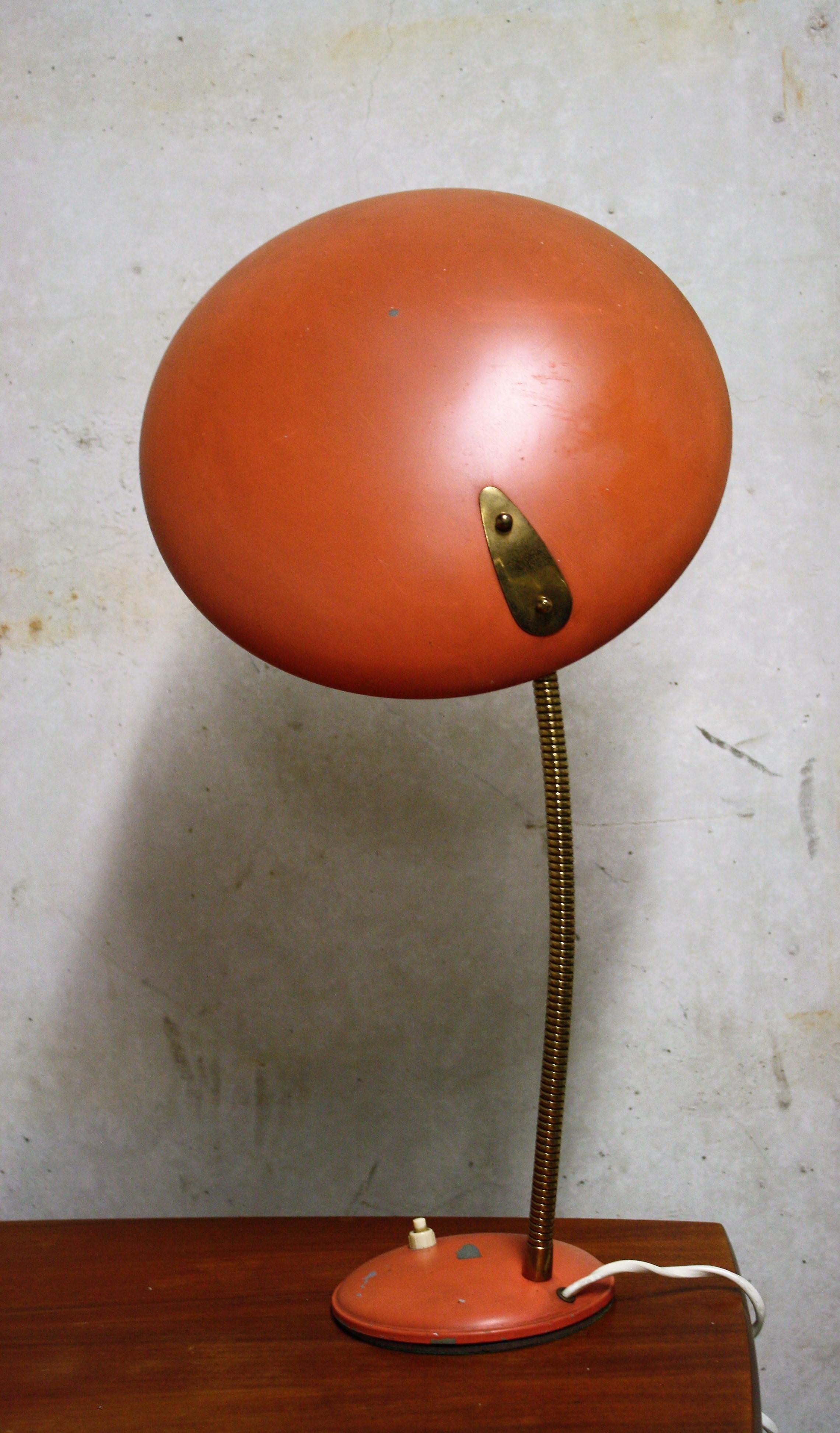 Dutch Orange Midcentury Table Lamp by Philips, 1960s