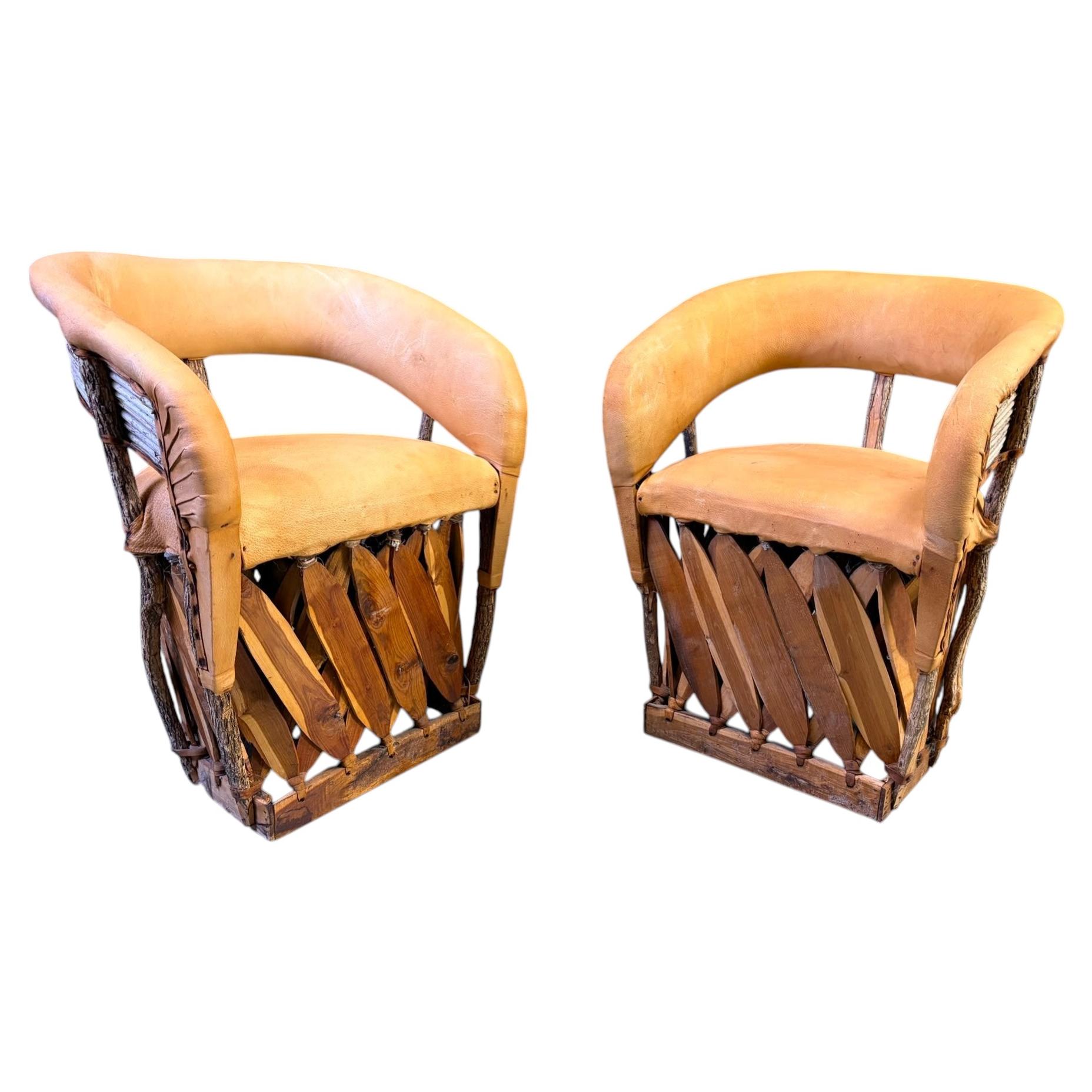 Vintage art populaire mexican dining chairs set of 6, 1970s For Sale