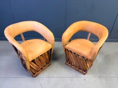 Vintage art populaire mexican dining chairs set of 2, 1970s