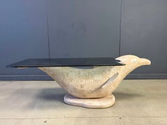 Table basse « Dolphin » vintage, signée Maitland Smith, années 1980